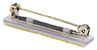 Metal Pin Back with Plastic Base and Pressure Sensitive Backing