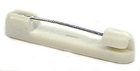 All Plastic White Molded Pin Back