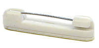 All Plastic White Molded Pin Back with Pressure Sensitive Backing
