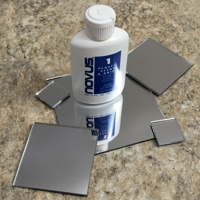 Laser Cut Clear MIRRORED Acrylic Squares