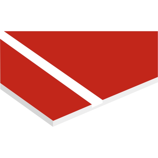 Crimson Red on White Laserable Plastics