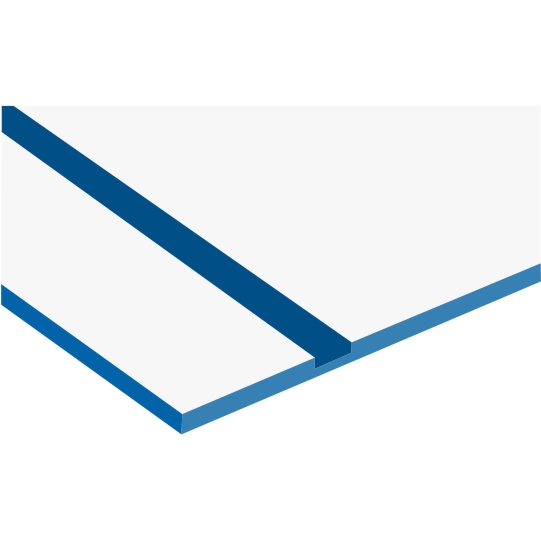 Polar White on Blue Laserable Plastic